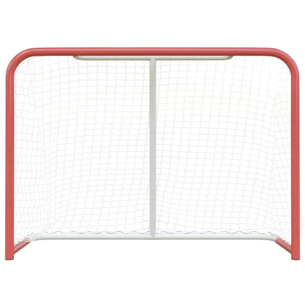 Hockey Goal with Net Red&White 153x60x118 cm Steel&Polyester 93741