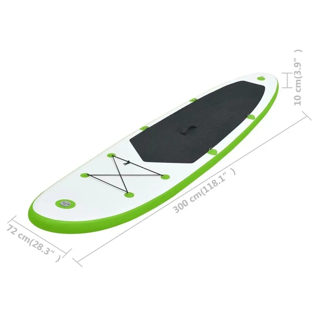 Inflatable Stand Up Paddleboard Set Green and White 92731