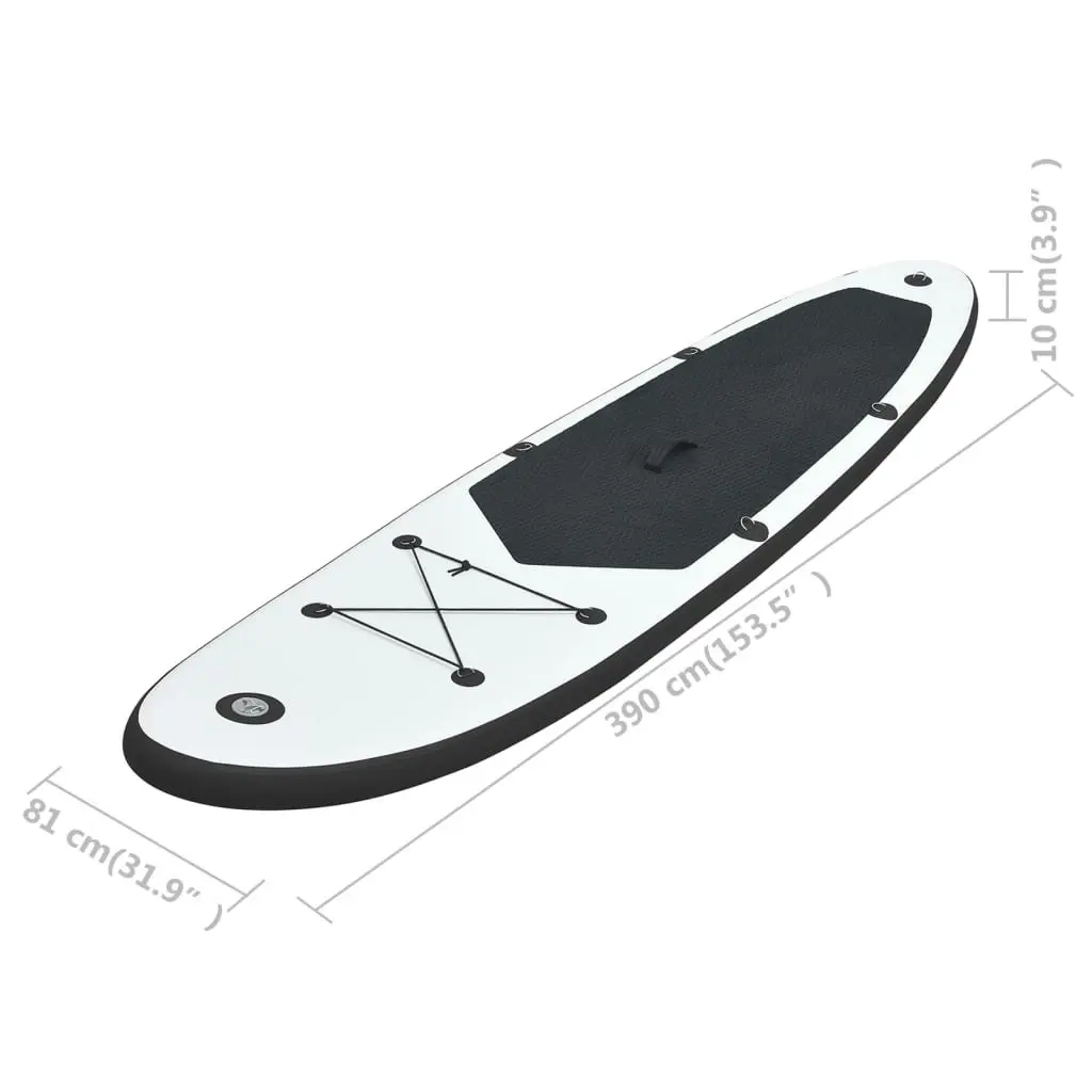 Inflatable Stand Up Paddle Board Set Black and White 92730