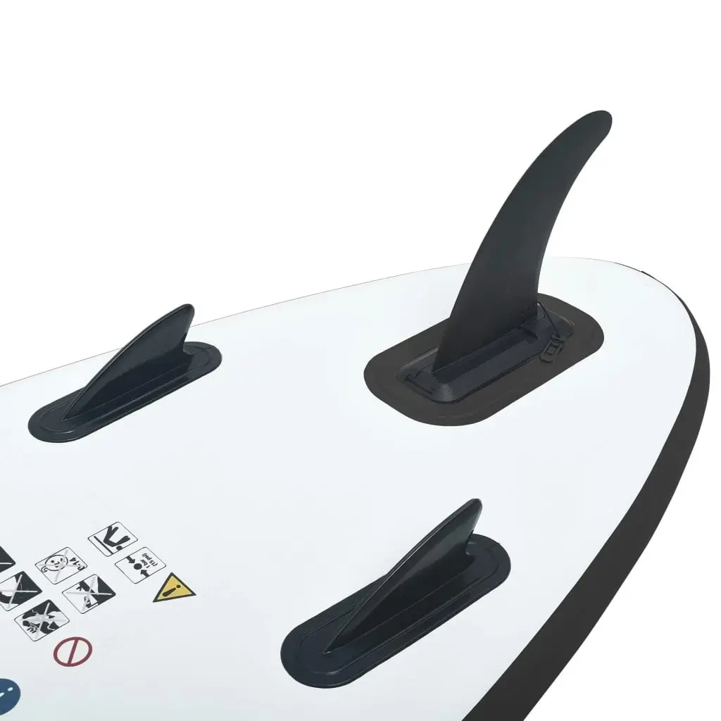 Inflatable Stand Up Paddle Board Set Black and White 92730