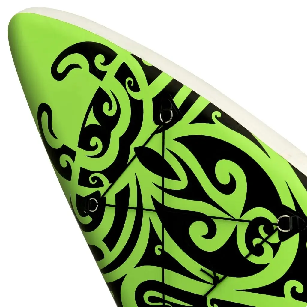 Inflatable Stand Up Paddleboard Set 366x76x15 cm Green 92742