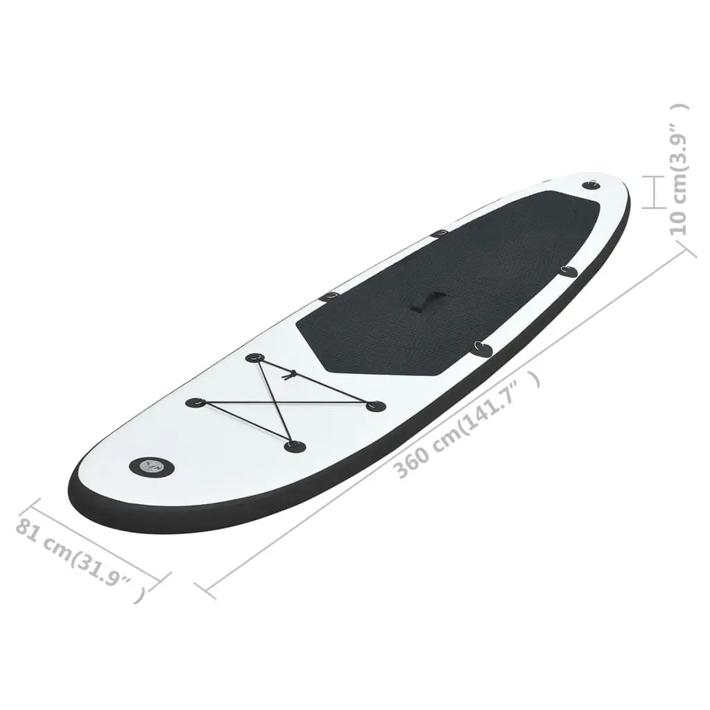 Inflatable Stand up Paddle Board Set Black and White 92729