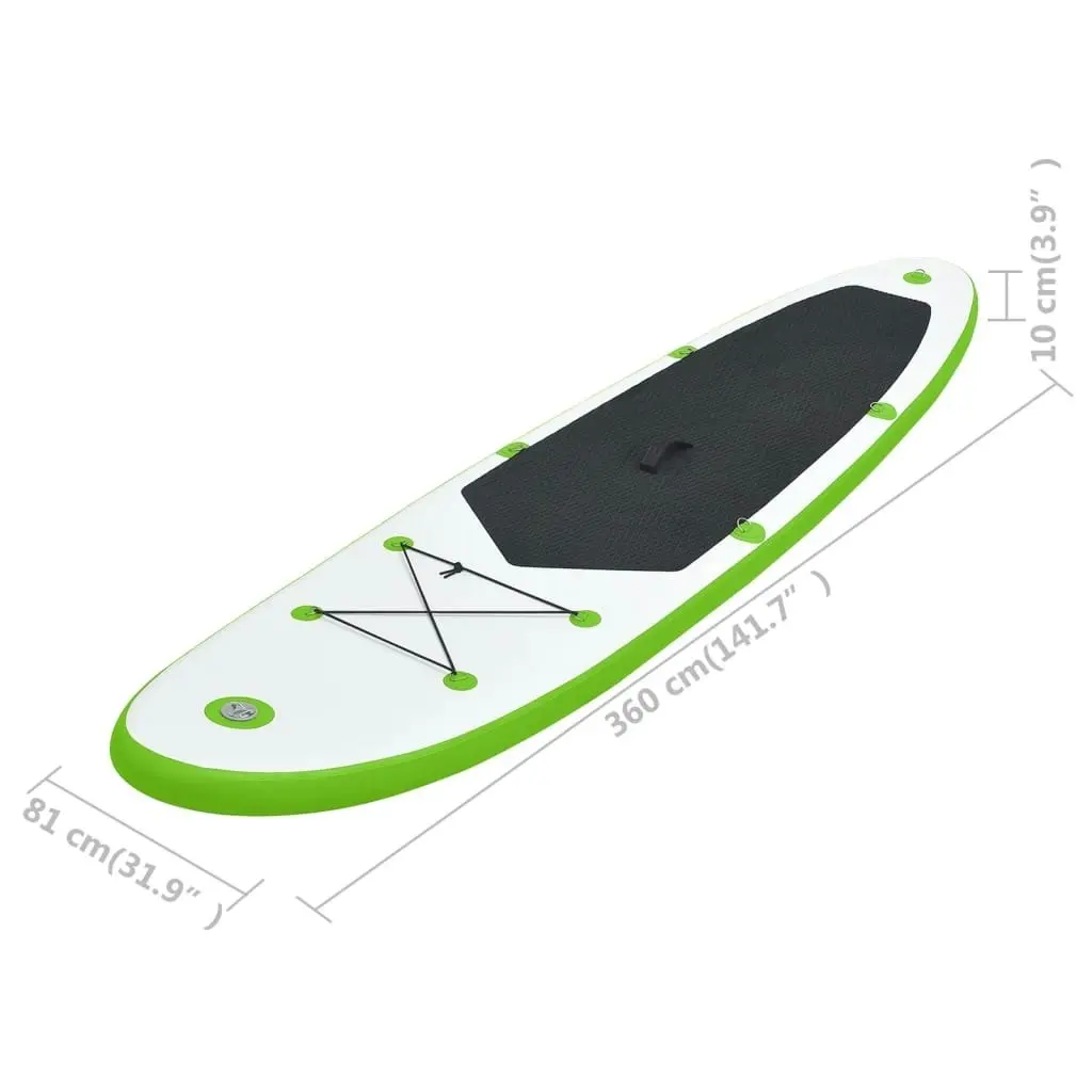 Inflatable Stand Up Paddle Board Set Green and White 92733