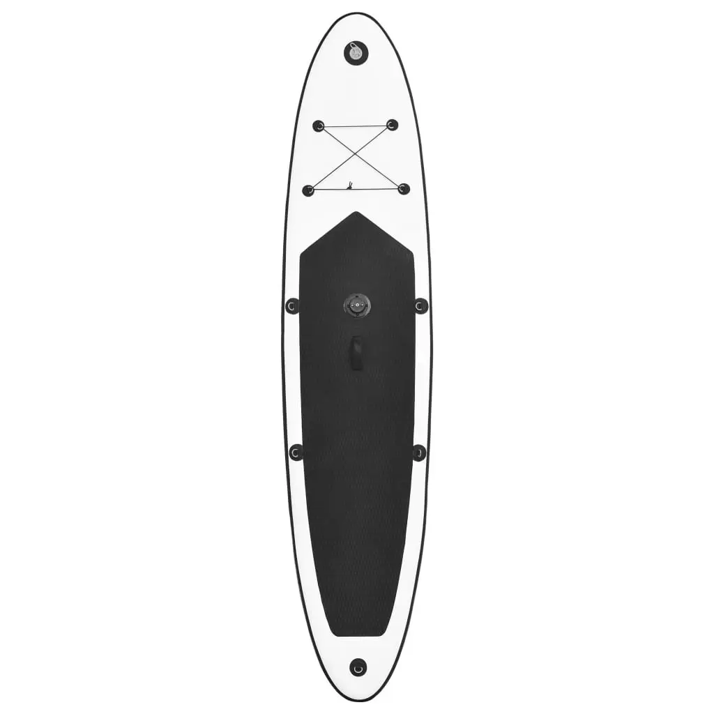 Inflatable Stand Up Paddleboard with Sail Set Black and White 92736