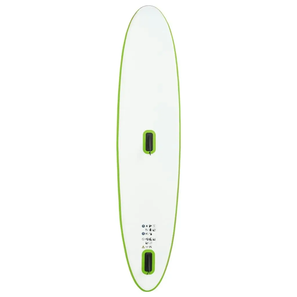 Inflatable Stand Up Paddleboard with Sail Set Green and White 92735