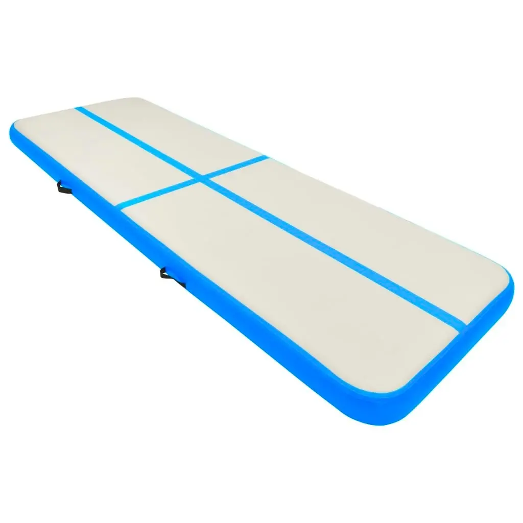 Inflatable Gymnastics Mat with Pump 300x100x20 cm PVC Blue 92677