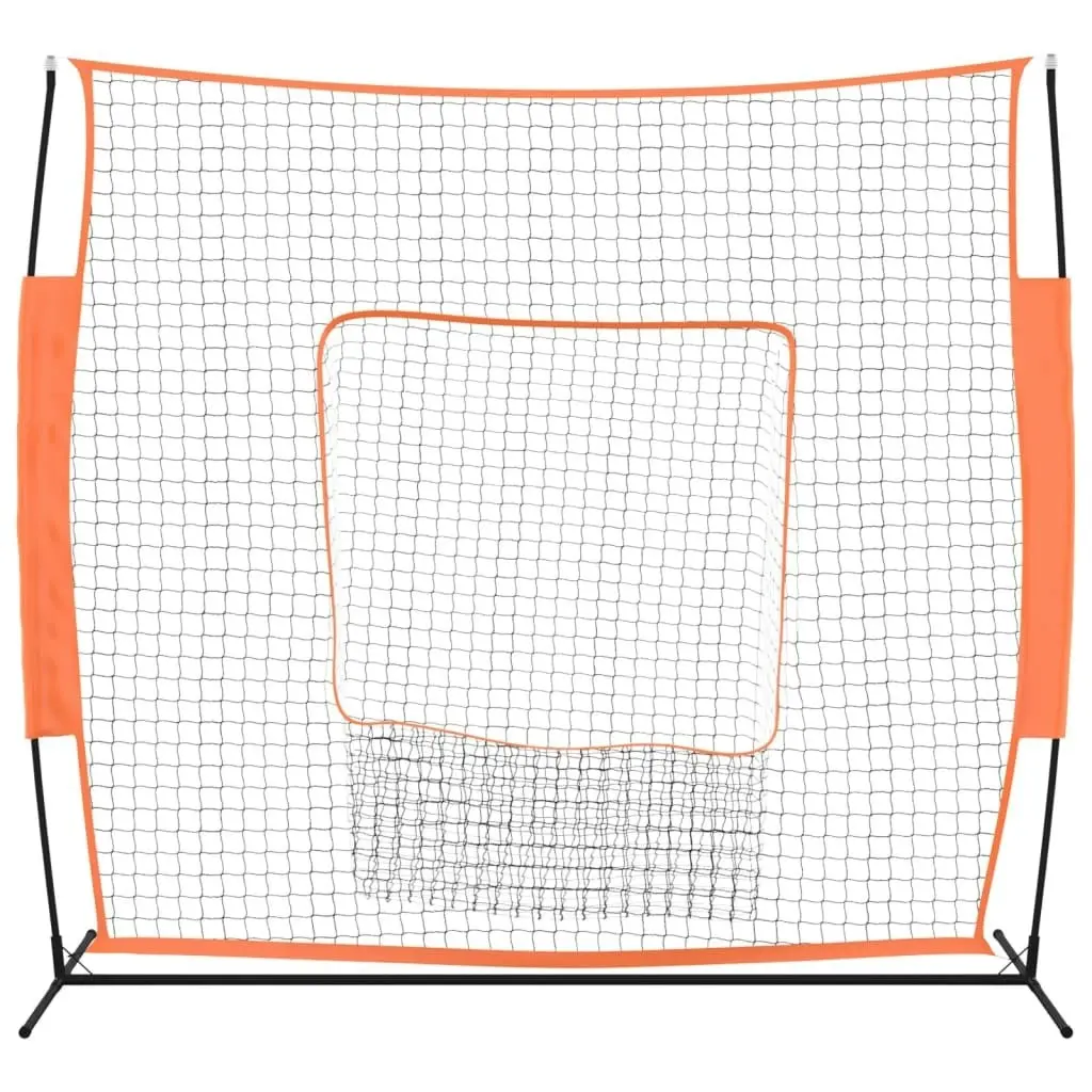 Portable Baseball Net Red and Black 219x107x212 cm Steel and Polyester 93738