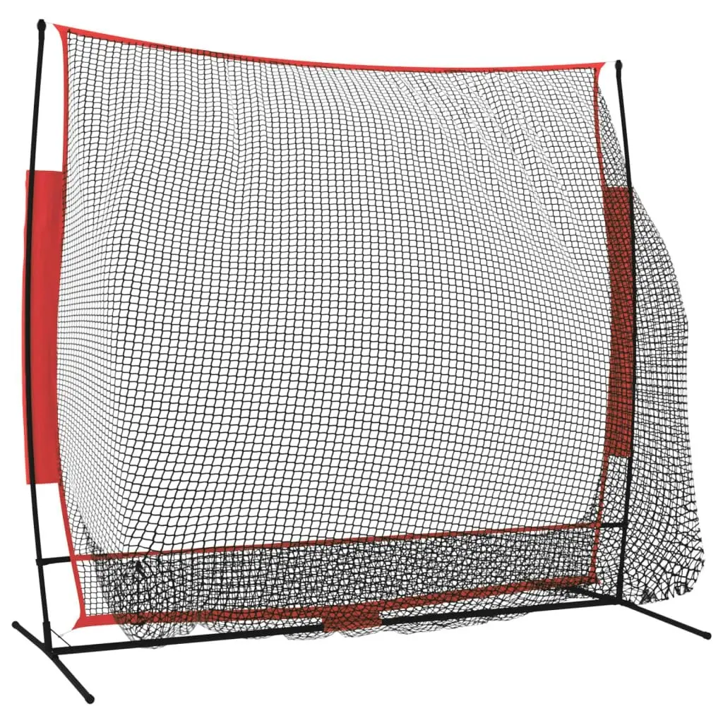 Portable Baseball Net Black and Red 215x107x216 cm Polyester 93746