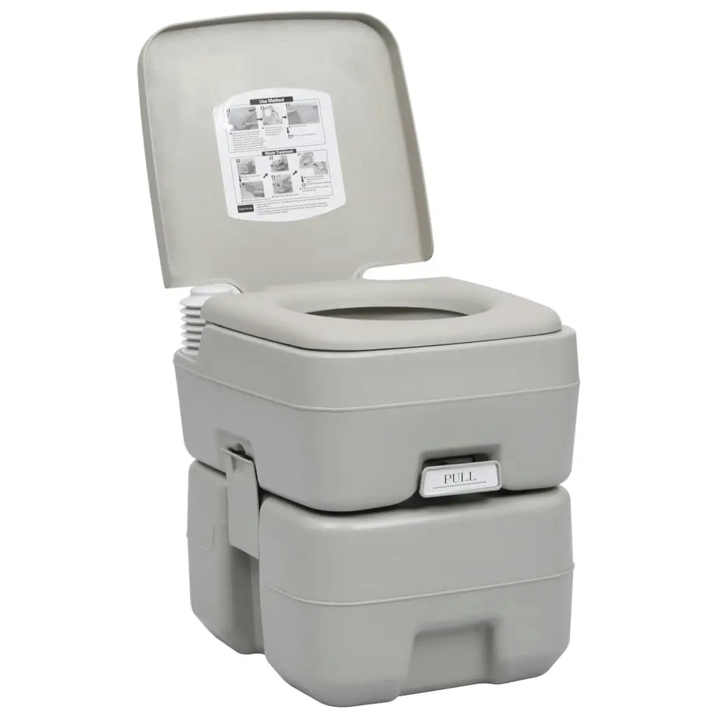 Portable Camping Toilet Grey 20+10 L 30137