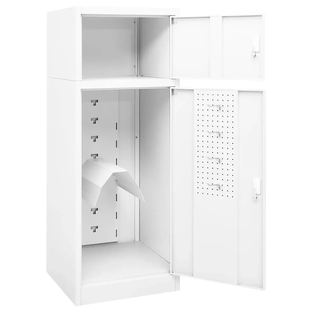 Saddle Cabinet White 53x53x140 cm Steel 339599