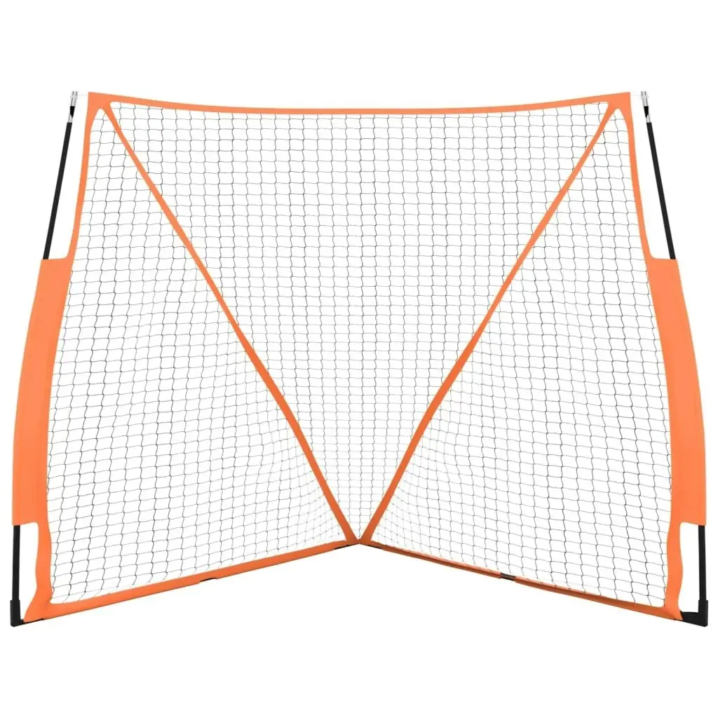 Portable Baseball Net Orange and Black 183x182x183cm Steel and Polyester 93737