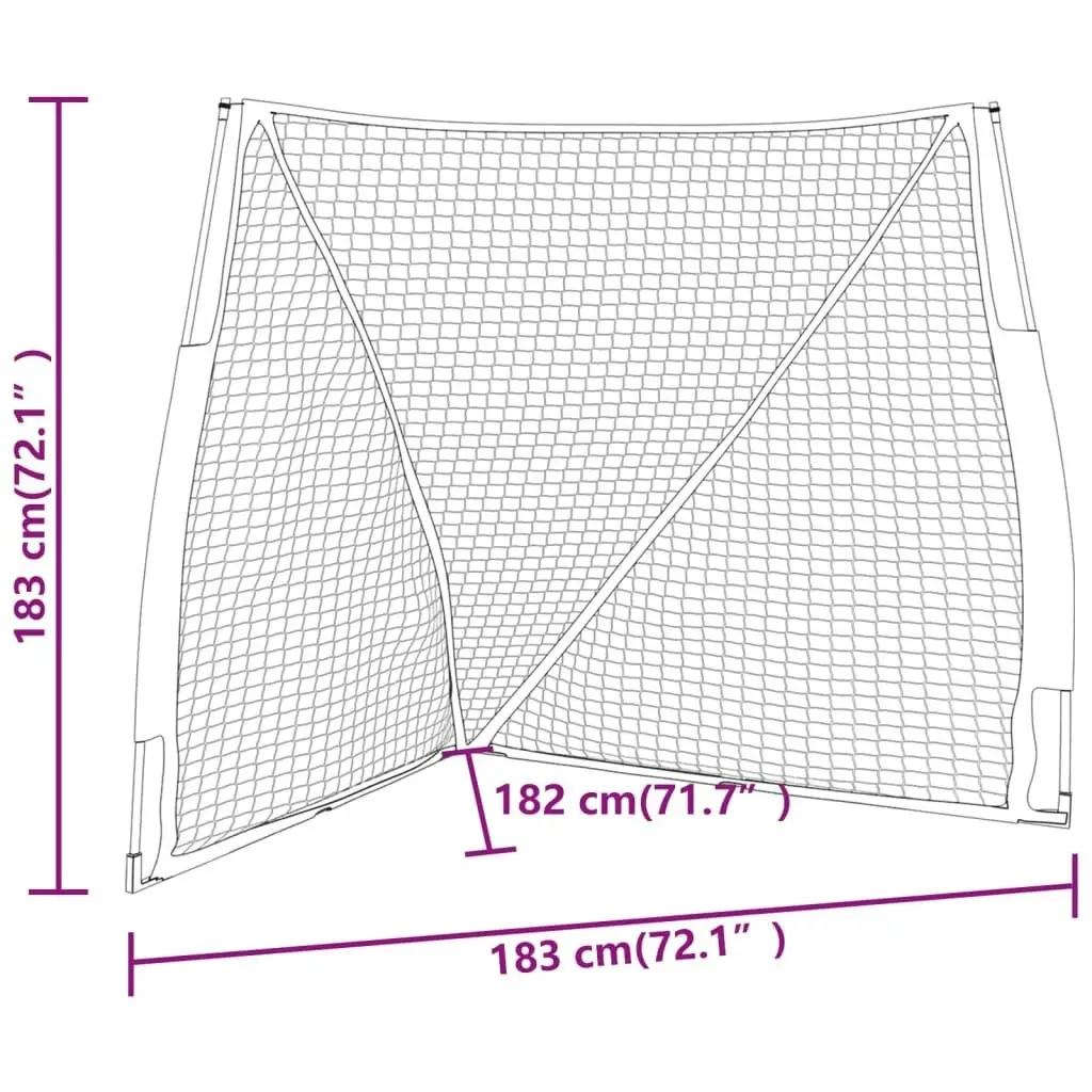 Portable Baseball Net Orange and Black 183x182x183cm Steel and Polyester 93737