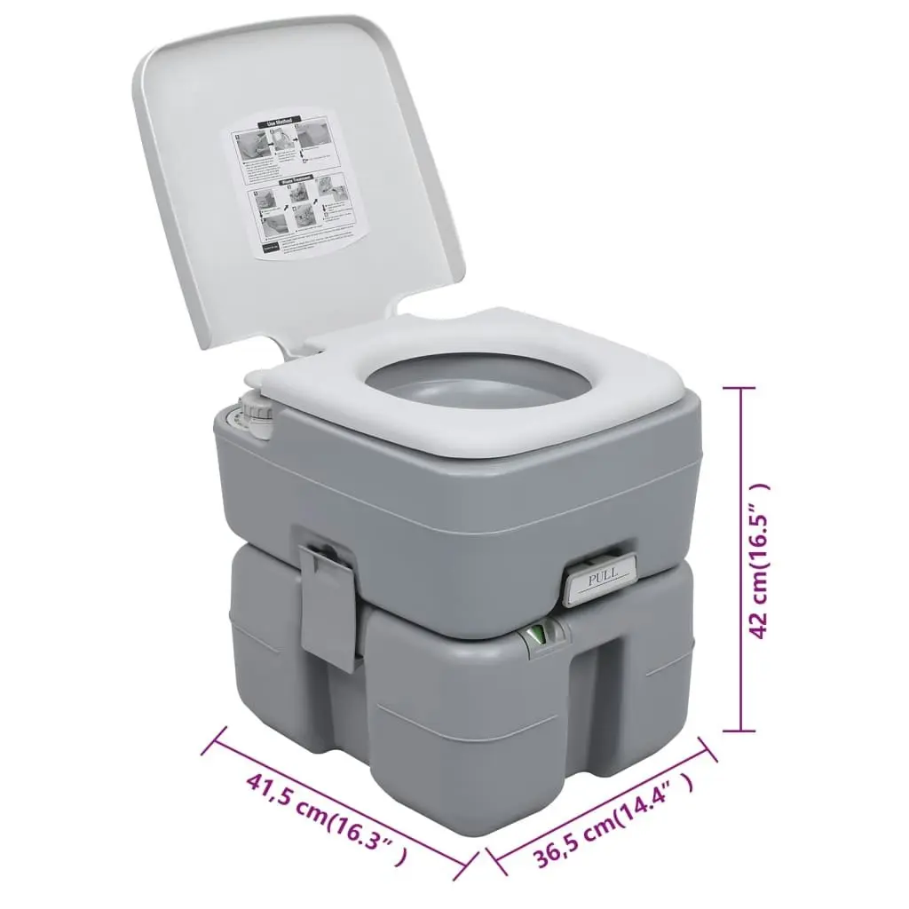 Portable Camping Toilet Grey 20+10 L 30138