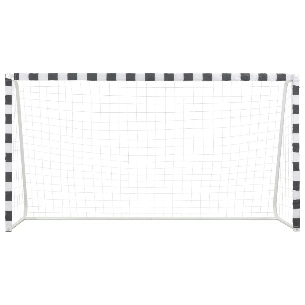 Soccer Goal 300x160x90 cm Metal Black and White 91953