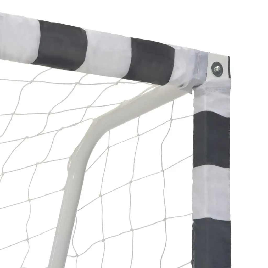 Soccer Goal 300x160x90 cm Metal Black and White 91953