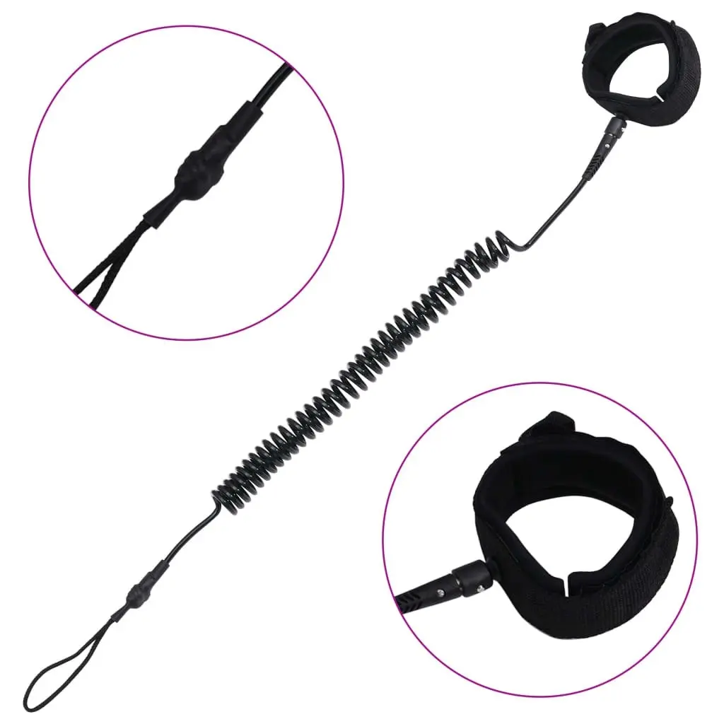 SUP Coiled Leash Black 10 inch 92205