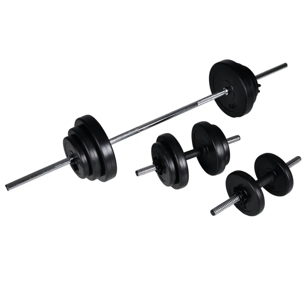 Workout Bench with Barbell and Dumbbell Set 30.5 kg 275350