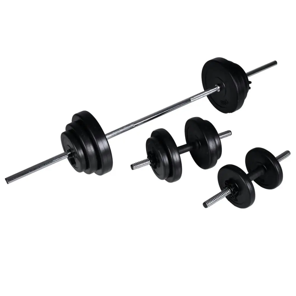 Workout Bench with Barbell and Dumbbell Set 30.5 kg 275351