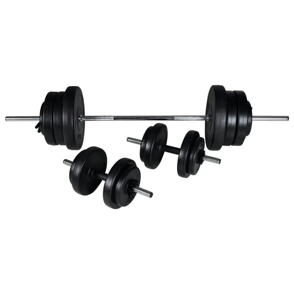 Workout Bench with Weight Rack Barbell and Dumbbell Set 60.5kg 275362