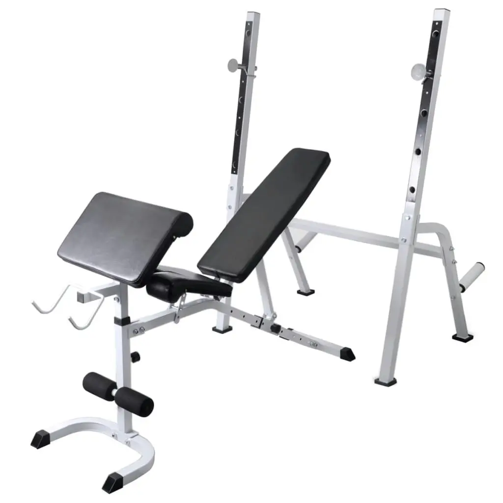 Workout Bench with Weight Rack Barbell and Dumbbell Set 60.5kg 275362