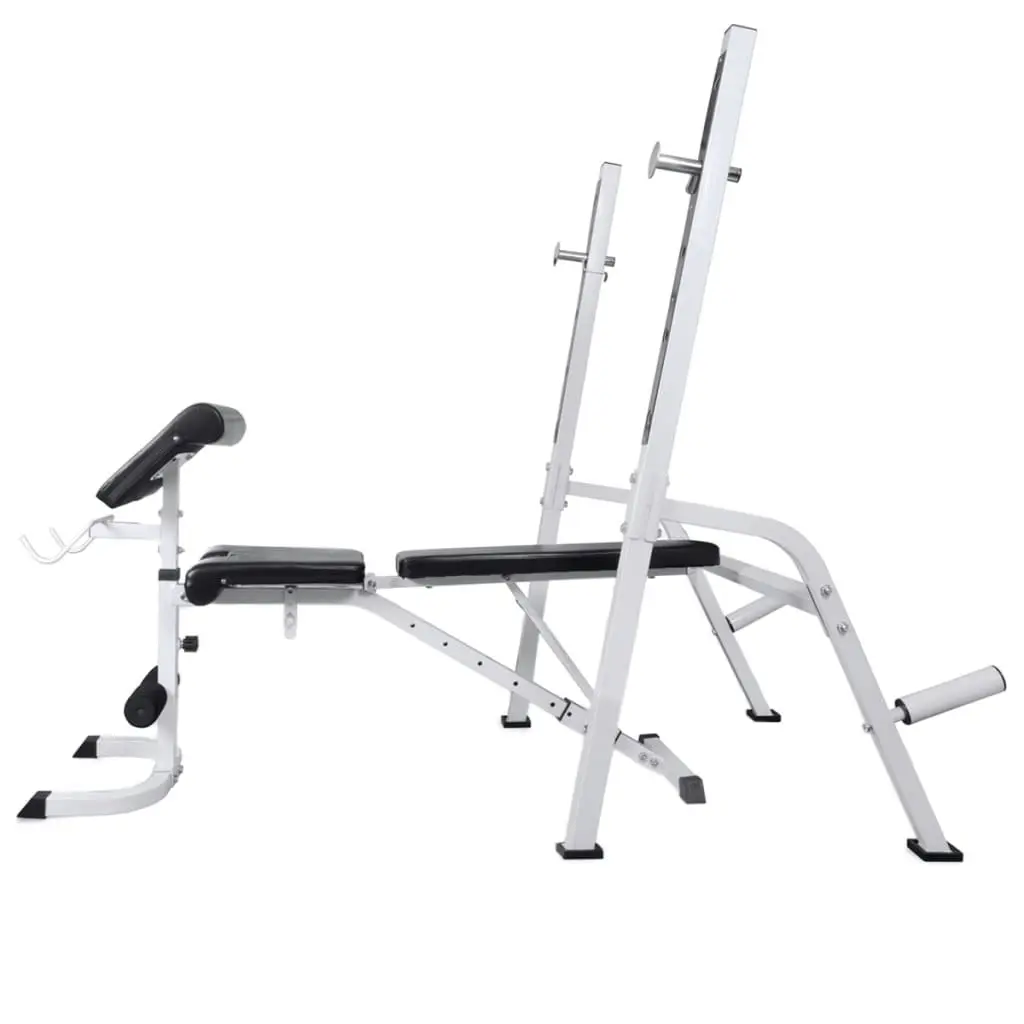 Workout Bench with Weight Rack Barbell and Dumbbell Set 60.5kg 275362