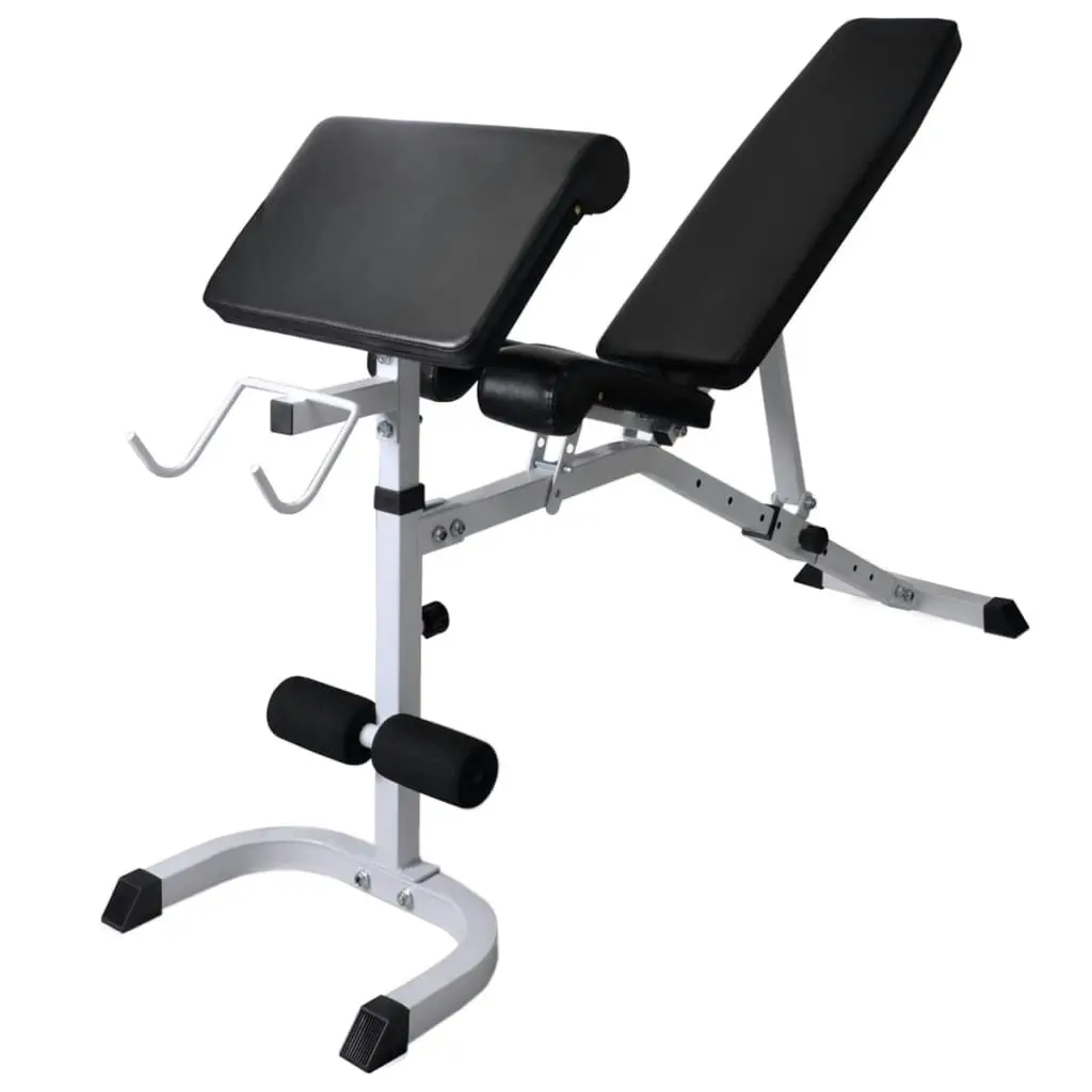 Workout Bench with Weight Rack Barbell and Dumbbell Set 60.5kg 275362