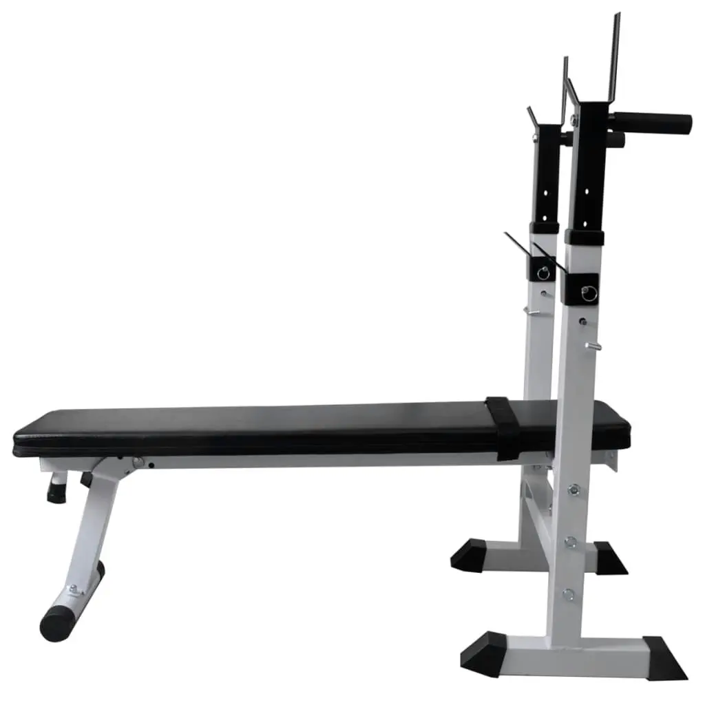 Workout Bench with Weight Rack Barbell and Dumbbell Set 60.5kg 275361