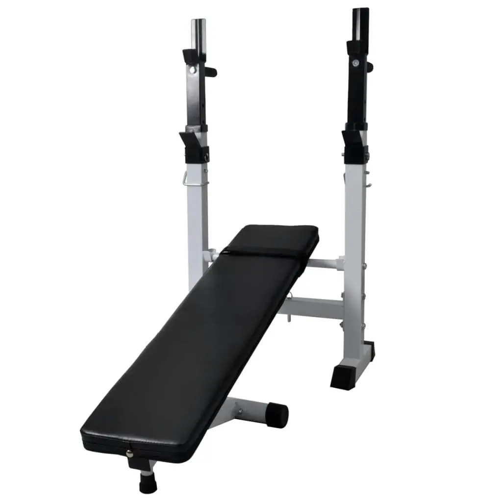 Workout Bench with Weight Rack Barbell and Dumbbell Set 60.5kg 275361