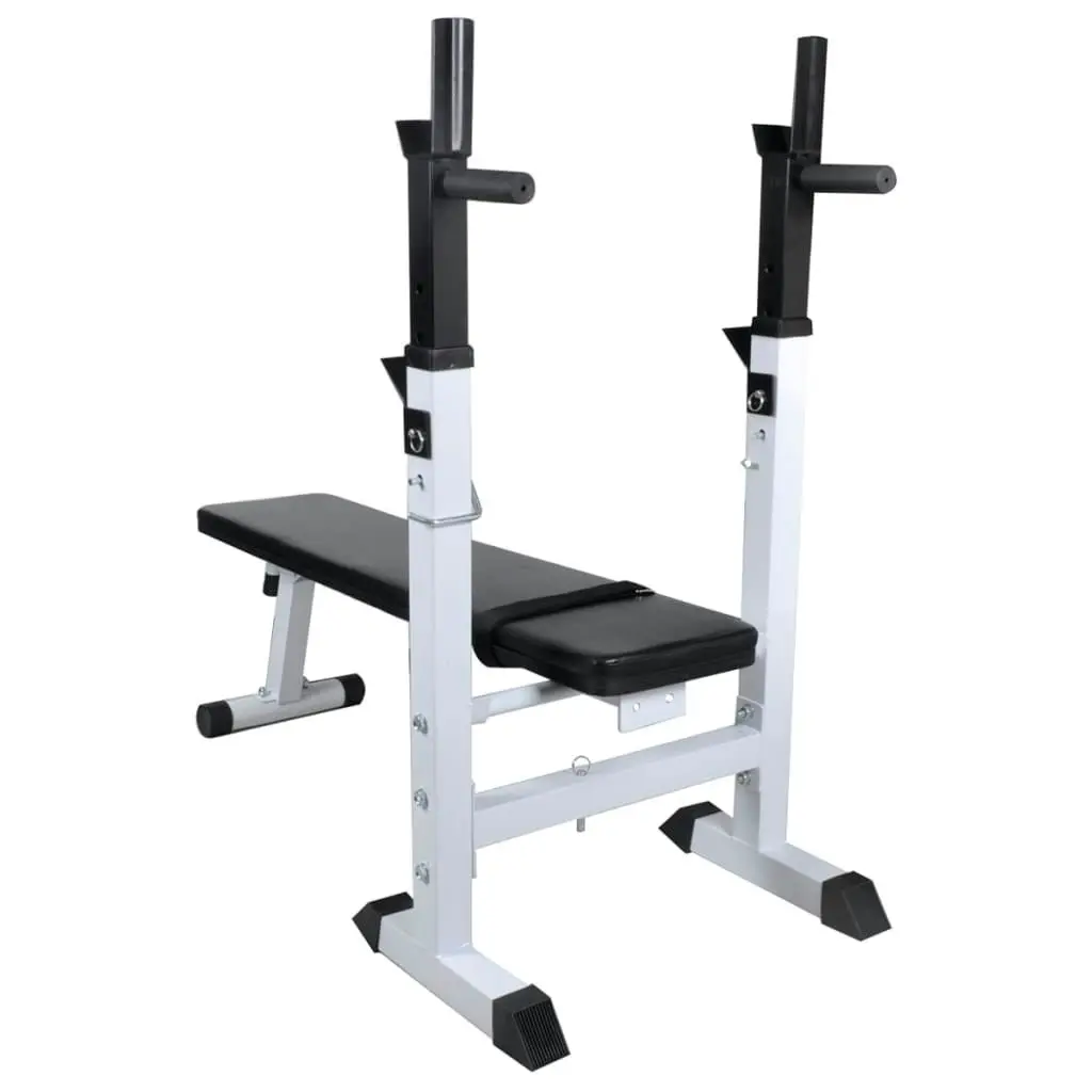 Workout Bench with Weight Rack Barbell and Dumbbell Set 60.5kg 275361