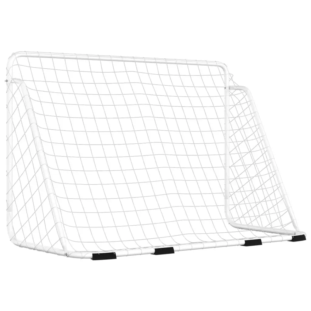 Football Goal with Net White 180x90x120 cm Steel 93370