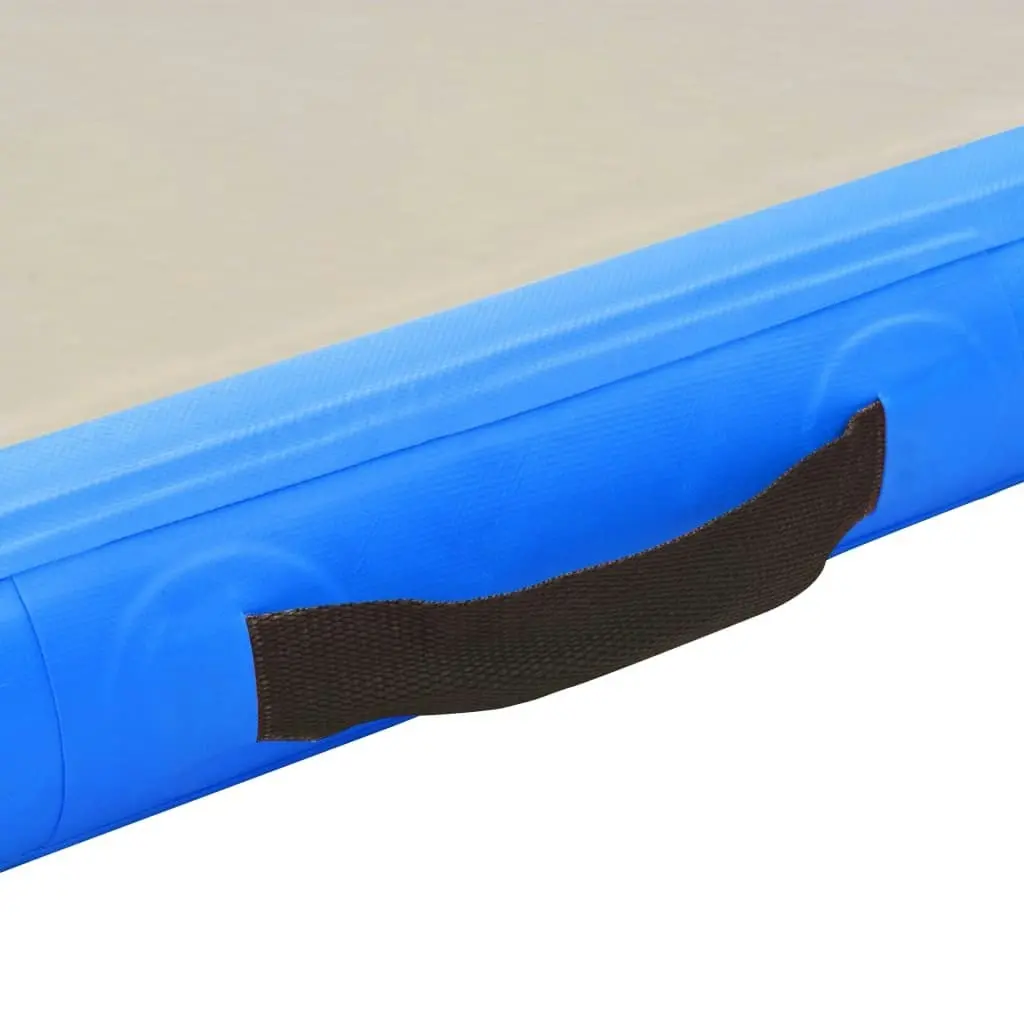 Inflatable Gymnastics Mat with Pump 400x100x10 cm PVC Blue 91916