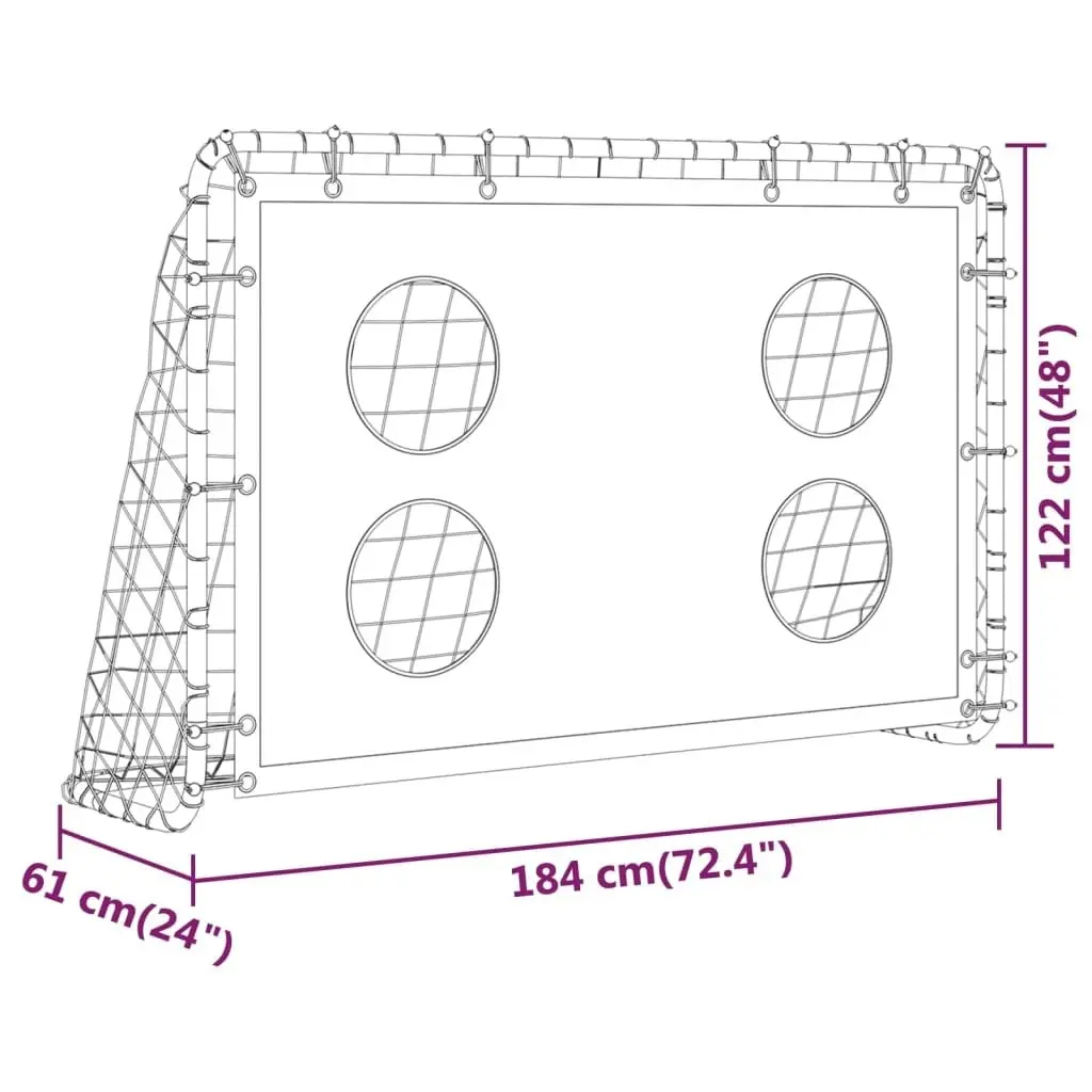 Soccer Goal Training Net Steel 184x61x122 cm 93376