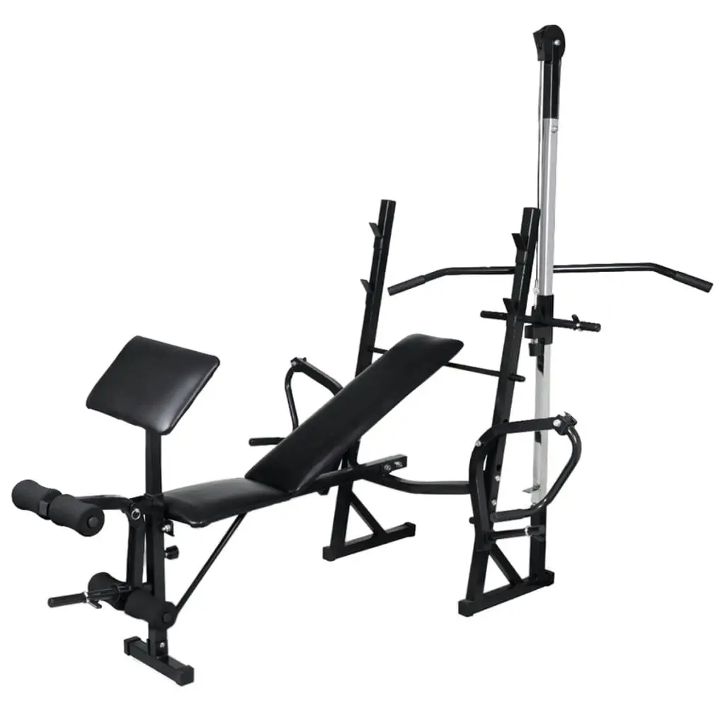 Workout Bench with Weight Rack Barbell and Dumbbell Set 30.5kg 275365