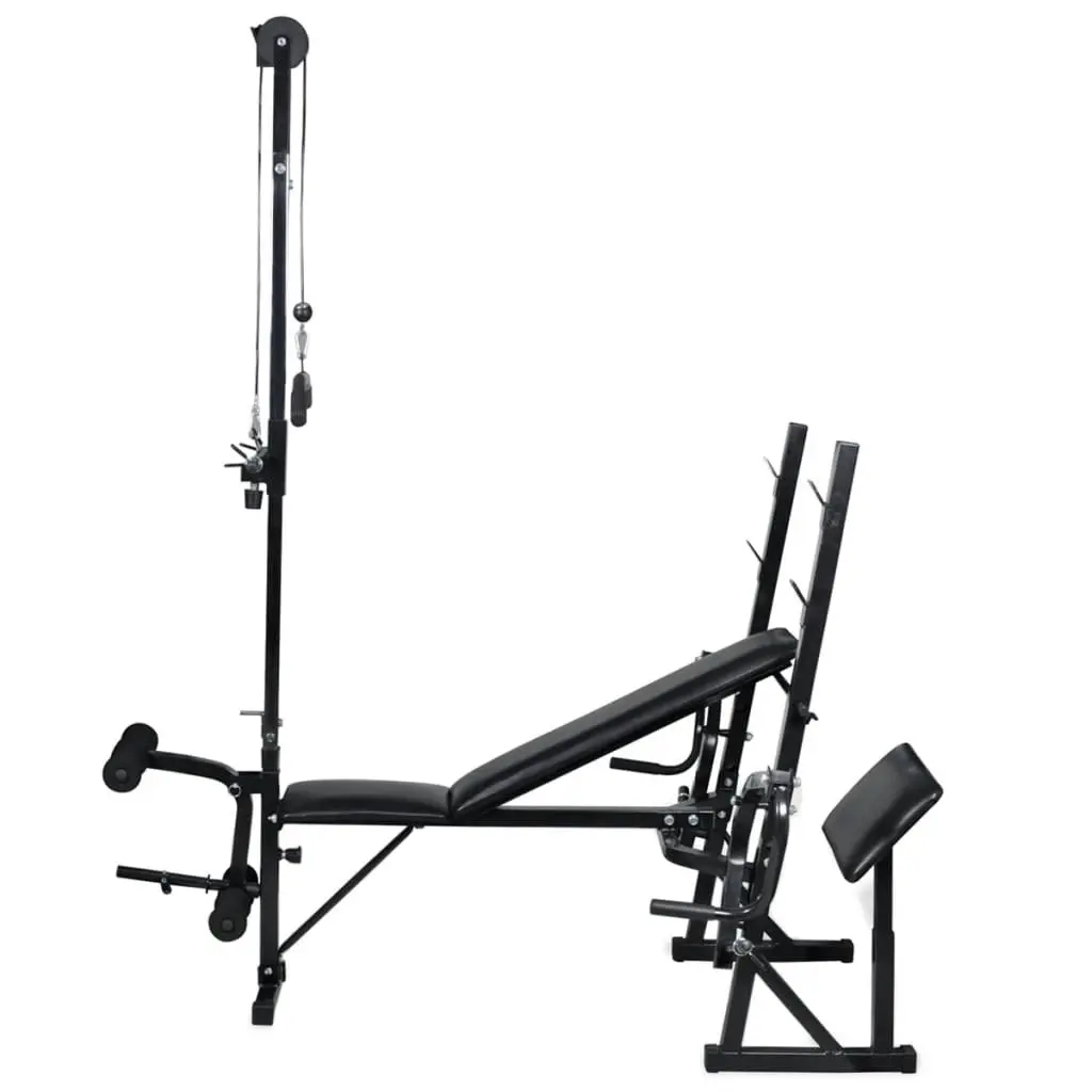 Workout Bench with Weight Rack Barbell and Dumbbell Set 30.5kg 275365