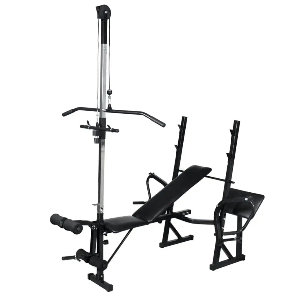 Workout Bench with Weight Rack Barbell and Dumbbell Set 30.5kg 275365