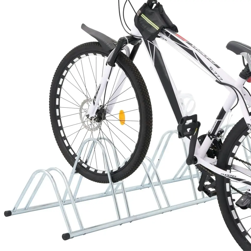 Bicycle Stand for 6 Bikes Floor Freestanding Galvanised Steel 4005567