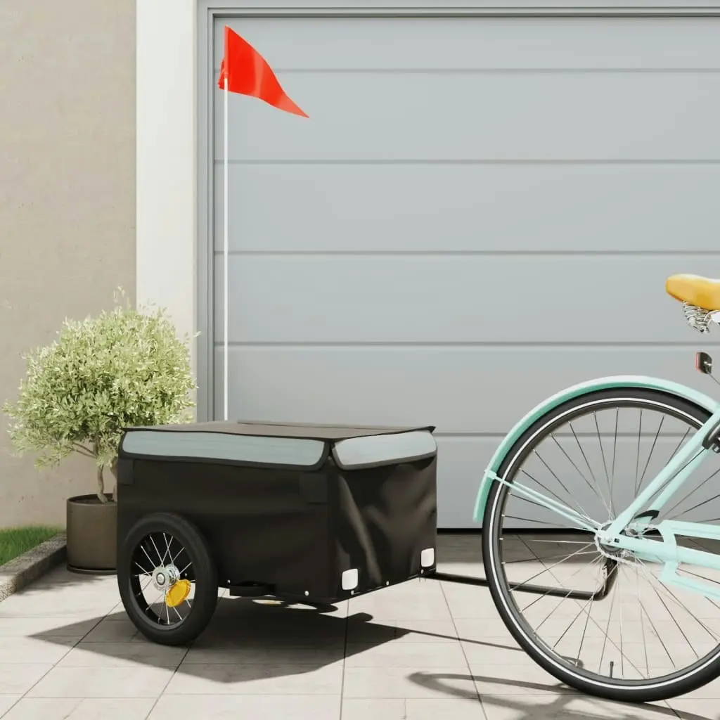 Bike Trailer Black and Grey 30 kg Iron 94077