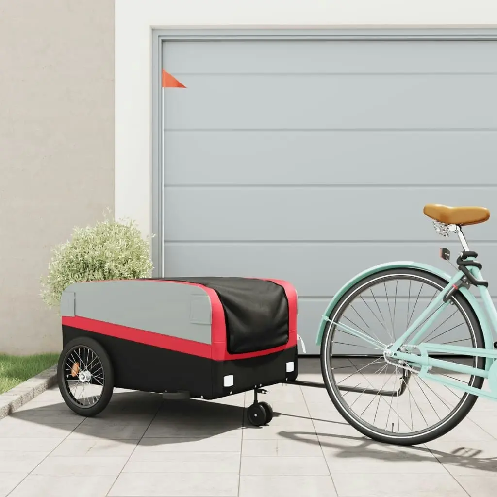 Bike Trailer Black and Red 45 kg Iron 94062