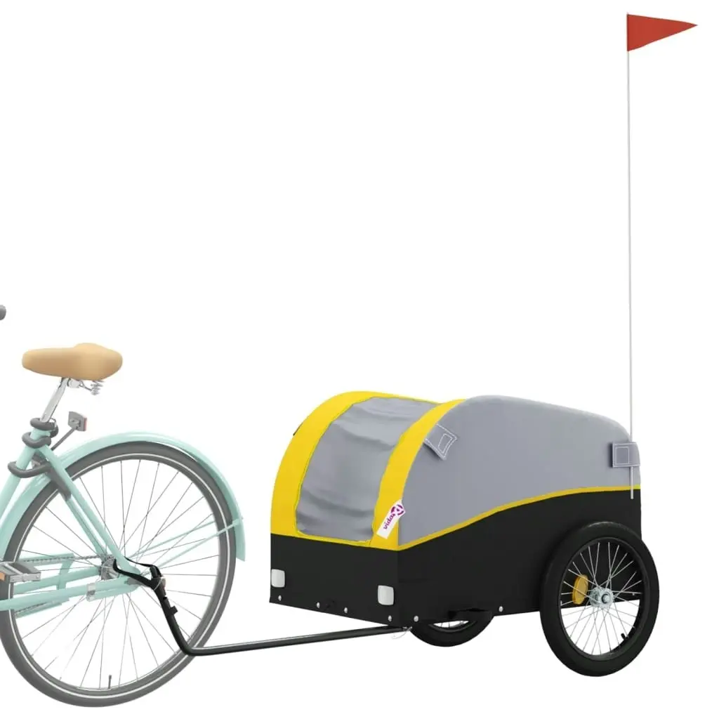 Bike Trailer Black and Yellow 45 kg Iron 94134