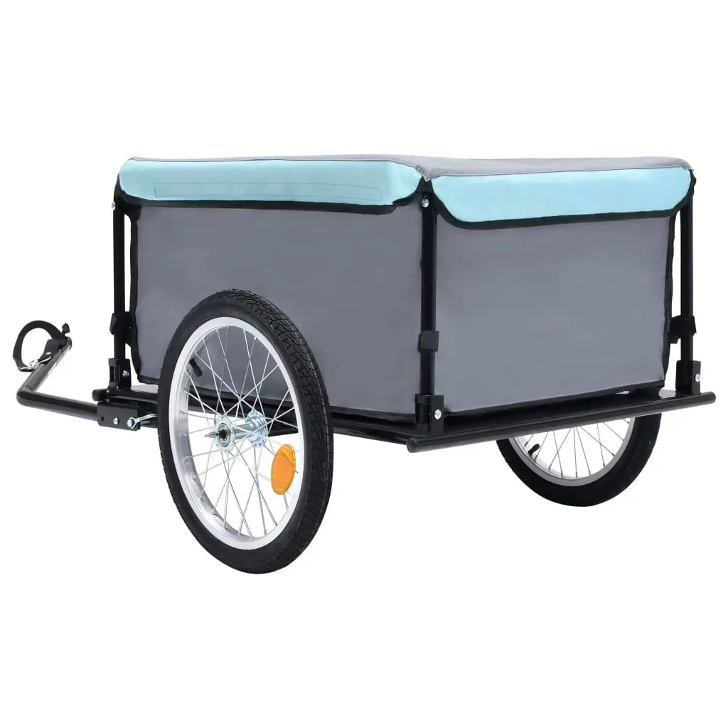 Bike Trailer Black and Blue 65 kg 92589