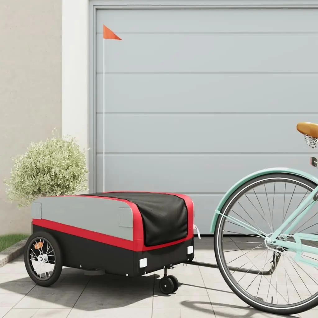 Bike Trailer Black and Red 45 kg Iron 94069