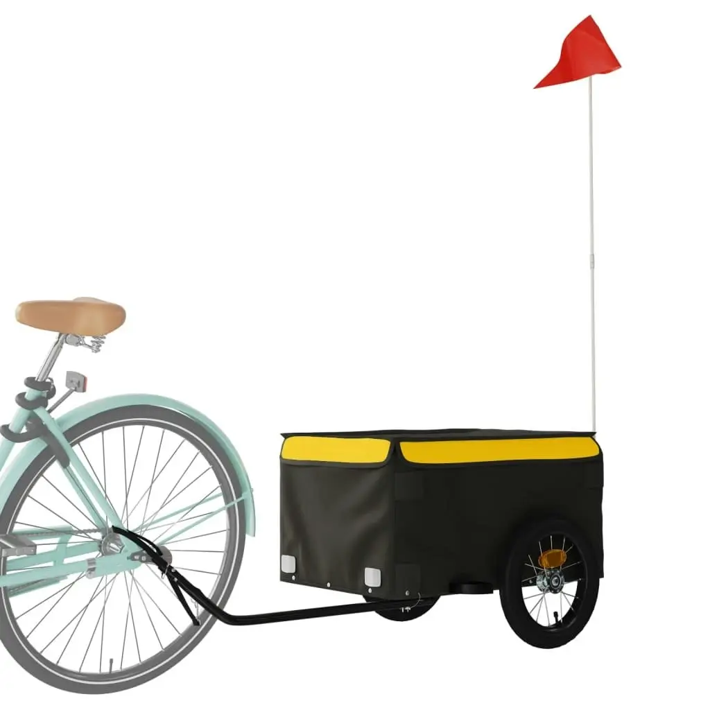 Bike Trailer Black and Yellow 30 kg Iron 94078