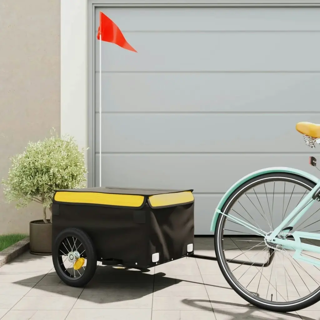 Bike Trailer Black and Yellow 30 kg Iron 94078