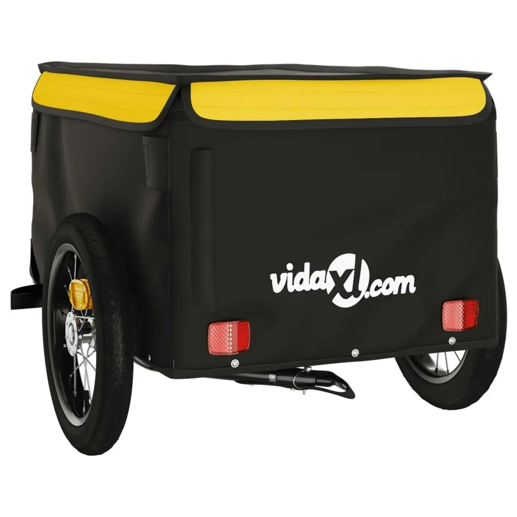 Bike Trailer Black and Yellow 30 kg Iron 94078