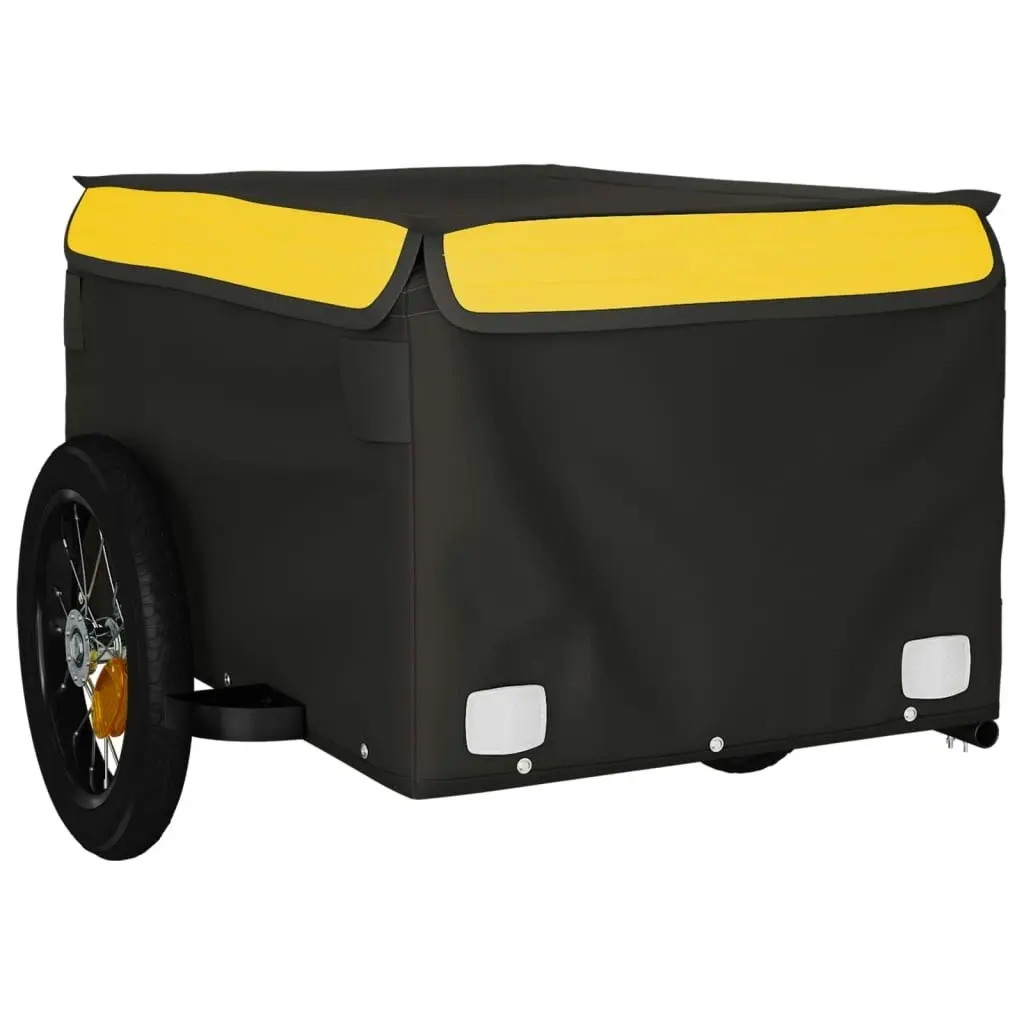 Bike Trailer Black and Yellow 30 kg Iron 94078