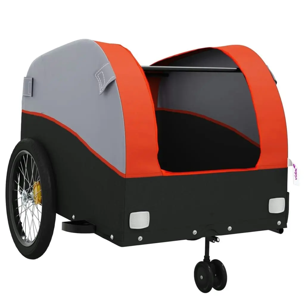 Bike Trailer Black and Orange 45 kg Iron 94145