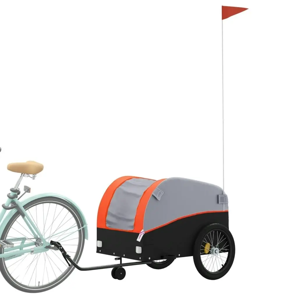 Bike Trailer Black and Orange 45 kg Iron 94145