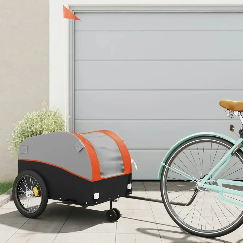 Bike Trailer Black and Orange 45 kg Iron 94145