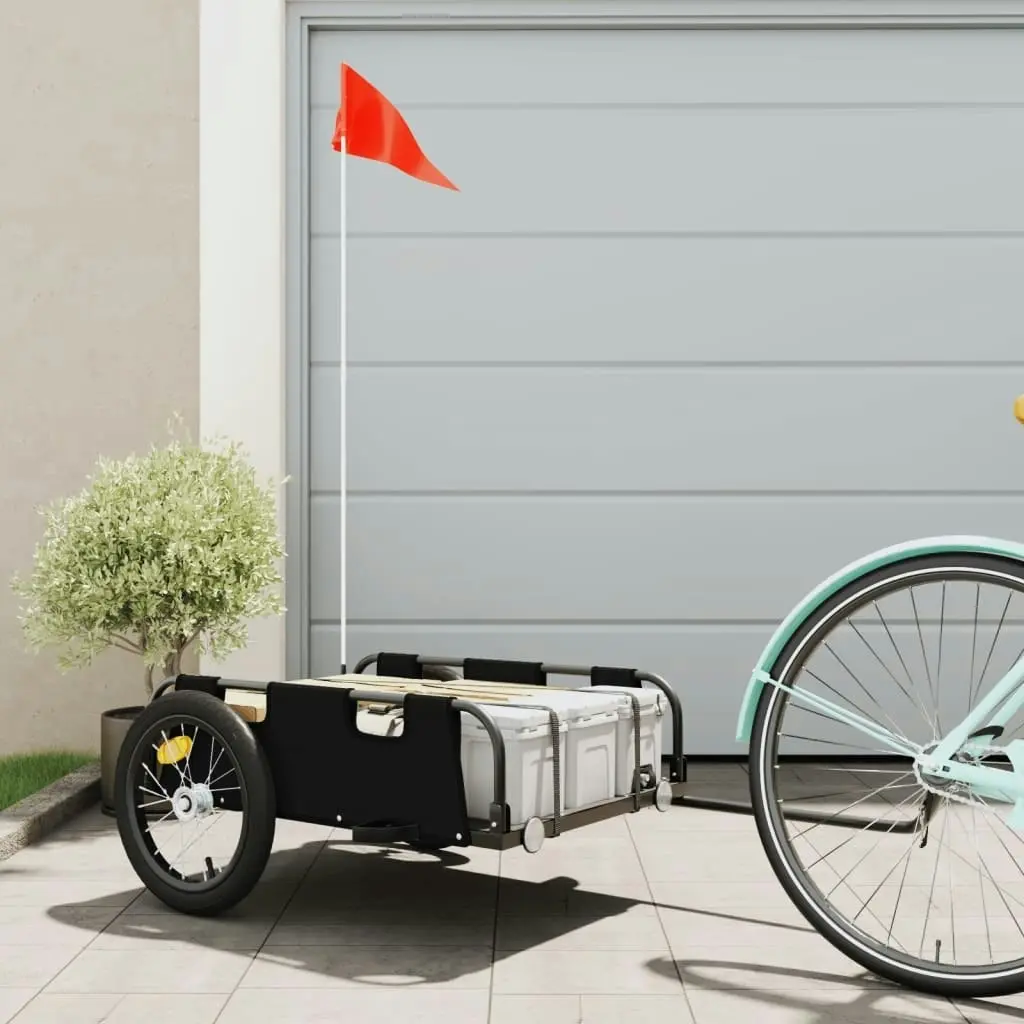 Bike Trailer Black Oxford Fabric and Iron 94171