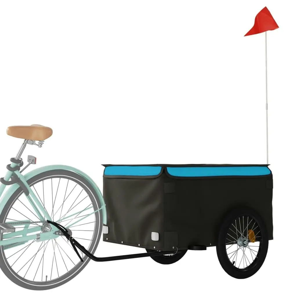 Bike Trailer Black and Blue 45 kg Iron 94093